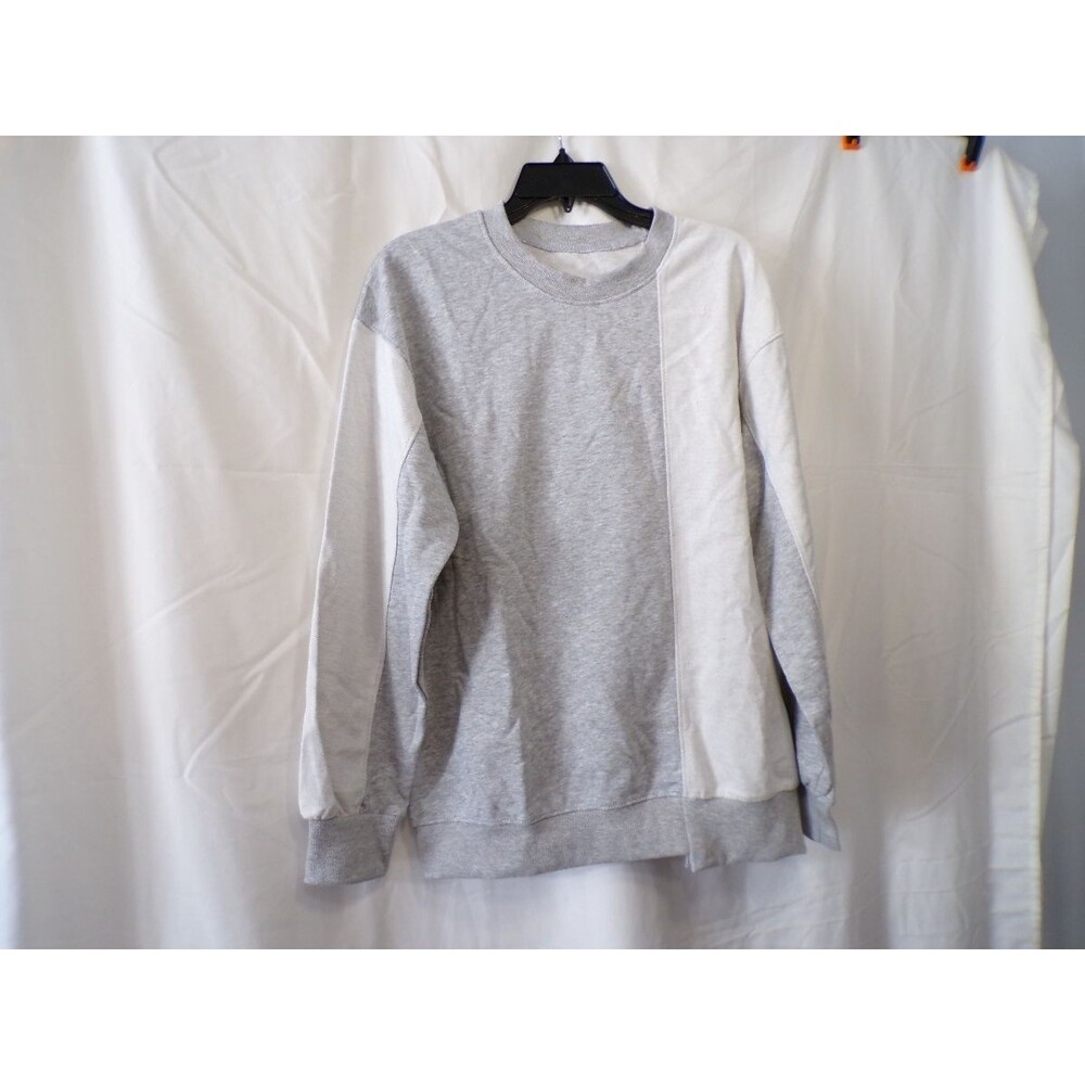 Men's S Gray Colorblock Crewneck Sweatshirt Pullover 85% Cotton